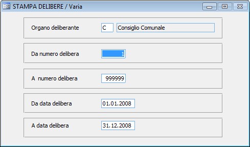 Stampa Delibere
